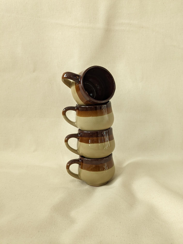 4 tasses à café en grès - années 70