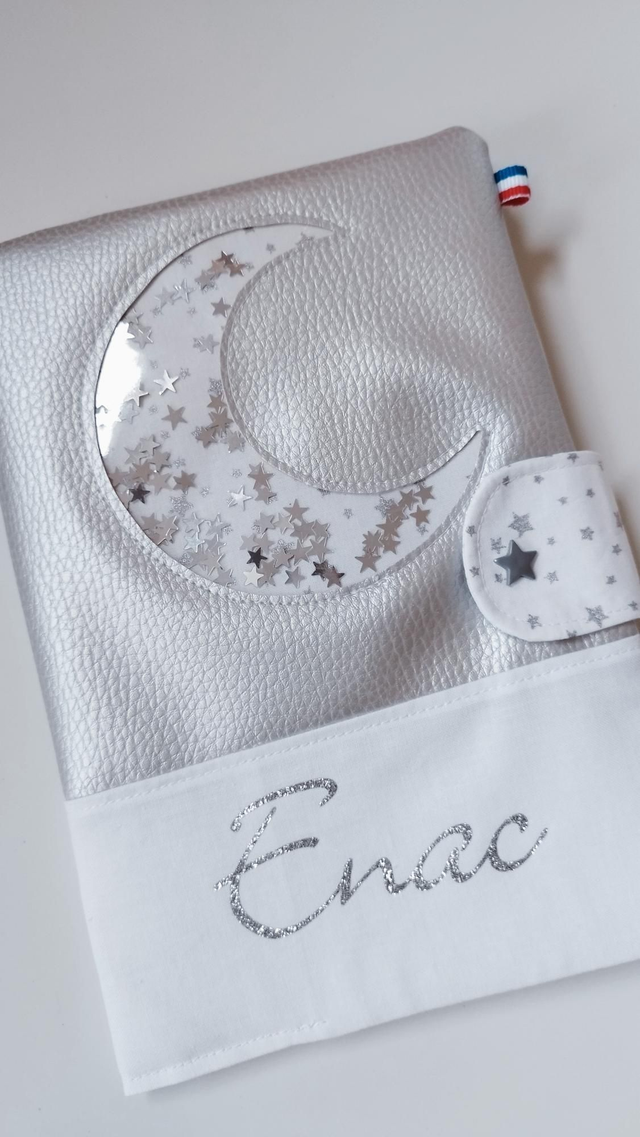 Protège carnet de santé personnalisé *Lune*