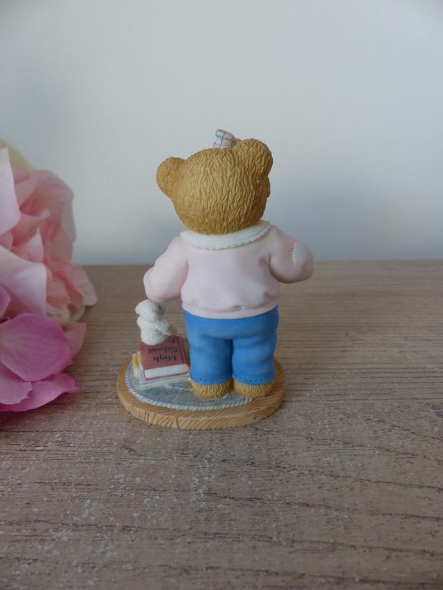 Ours et bébé en résine Cherished Teddies, tu es la meilleure babysitter au monde, Enesco, collection ours, cadeau maman naissance famille