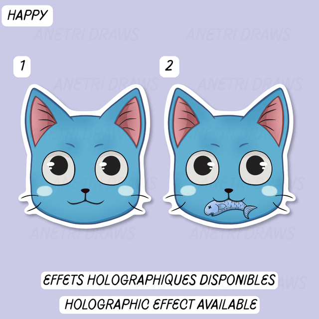 Sticker visage mignon Fairy Tail | Happy
