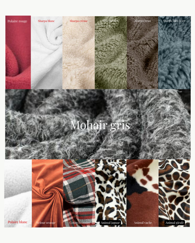 Capuche adulte - Mohair gris