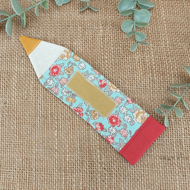 Marque pages crayon personnalisable - modèle fleurs orange