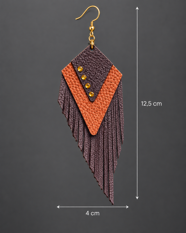 Audace Géométrique » – Boucles d’oreilles originales en cuir véritable
