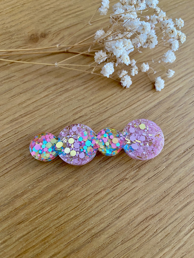 Barrette Albertine - lilas et pastel