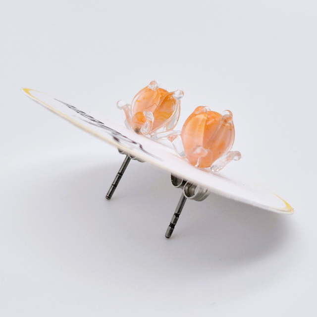 Puces d'oreilles - Clochettes oranges