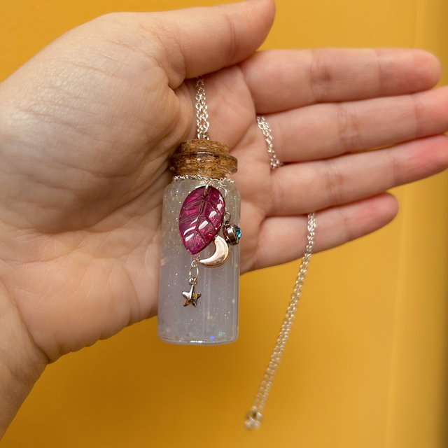 Potion Bottle Statement Necklace - Glow in the Dark