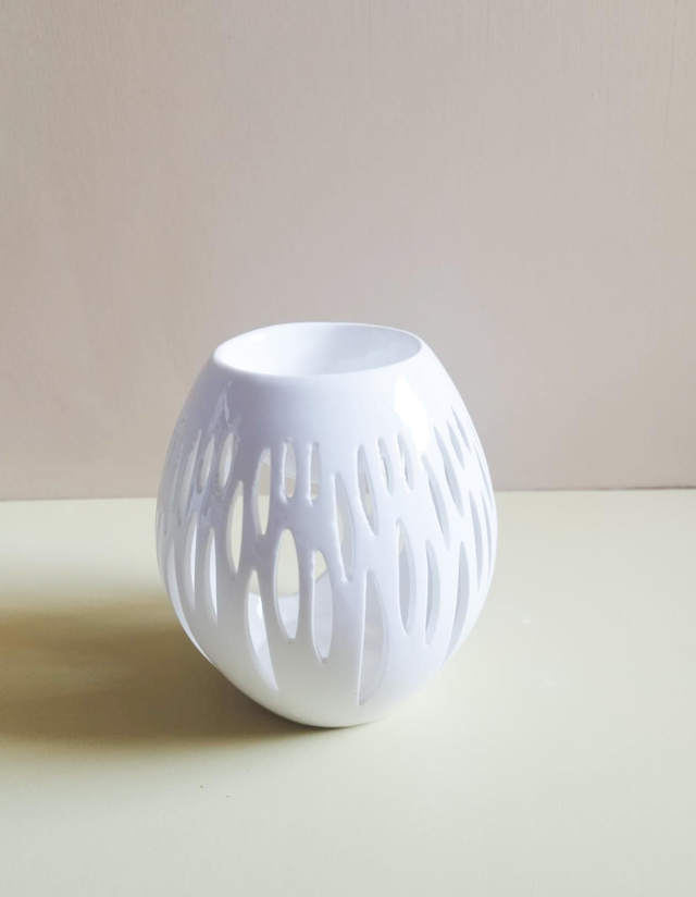 Brûle parfum "Ovali" blanc 