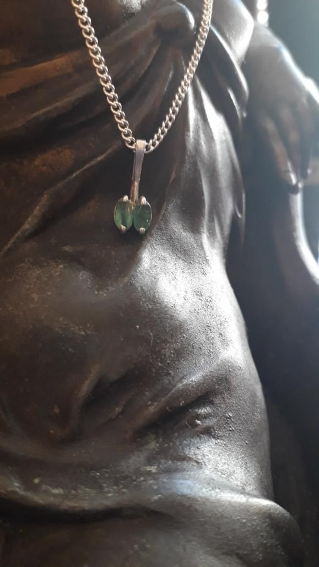 Pendentif émeraude,  argent 925