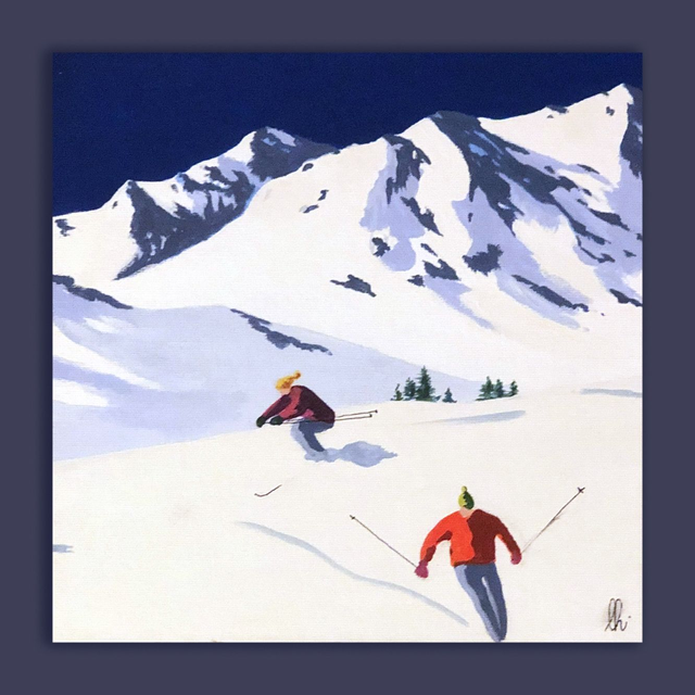 petit tableau skieur14 20X20