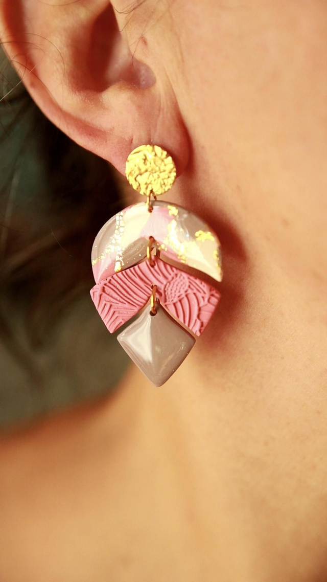 Boucles d'oreilles grandes feuilles - Collection Évidence 