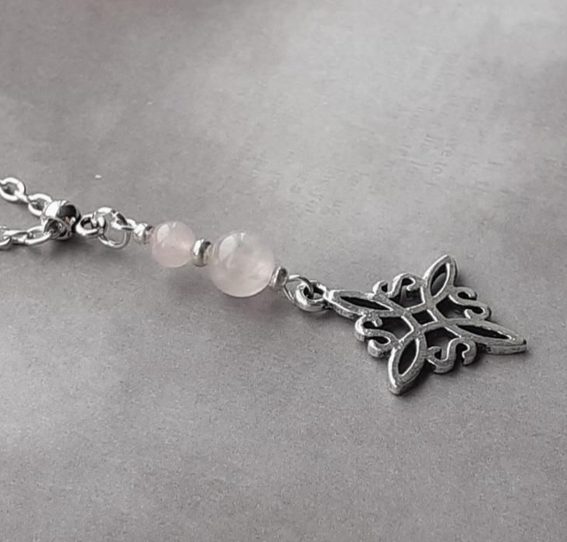 Rose Quartz Witch's Knot Necklace