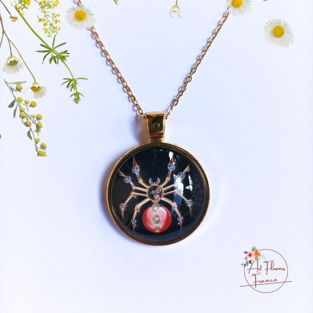 Collier illustré - Araignée