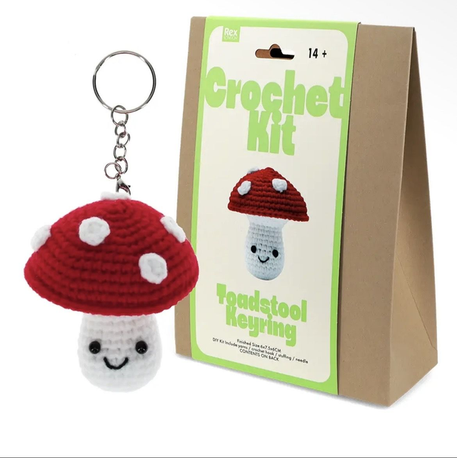 Crochet Keyring kit- Mushroom