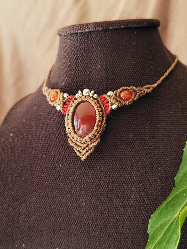 Cornaline collier réglable 