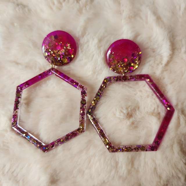 Grands Pendants hexagonaux 
