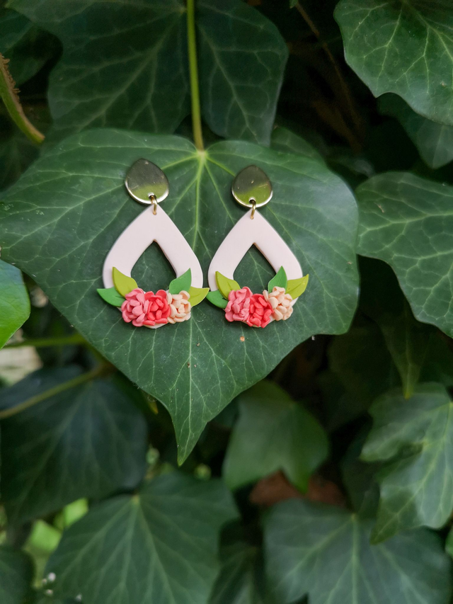 Collection Florale Jardin de Corail - Boucles d&#039;oreilles Clara