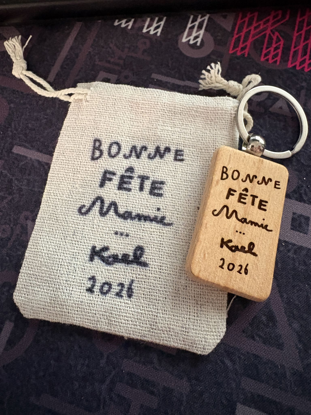 Porte-clé bois rectangle personnalisé