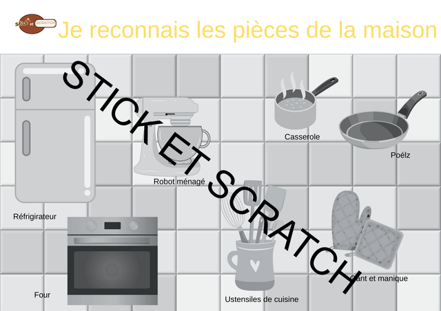 Placer les objets de la cuisine