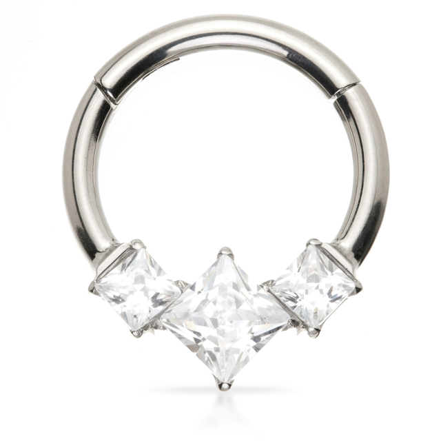 Titanium Multi Square Hinged Daith Ring