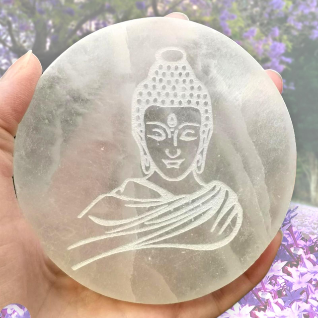 Plaque en Sélénite "Bouddha"