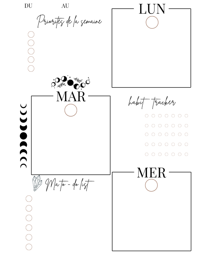 Intérieur carnet éternel A5 - Agenda non daté pour 6 mois.
