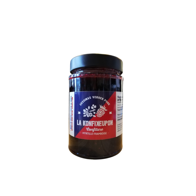 Confiture myrtille-framboise 340g