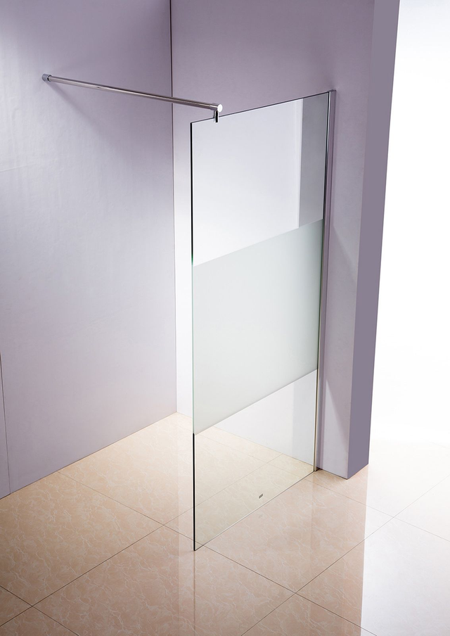 Duschabtrennung 70x200x150cm rund halb gefrostet, Halbmilchglas