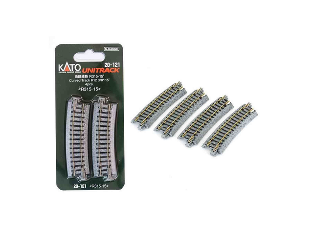 4 rails courbe R315 15° Kato 20-121 N