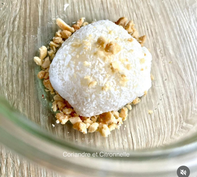 Perles de haricots mungo et noix de coco râpée