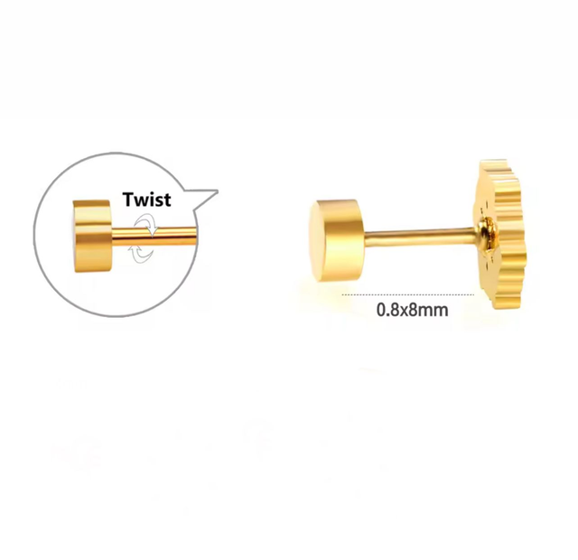 Gold Snowflake Mini Comfort Back Studs