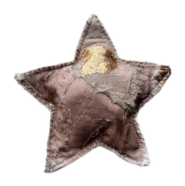 Rose Gold Sparkle Patchwork Tree Topper Star