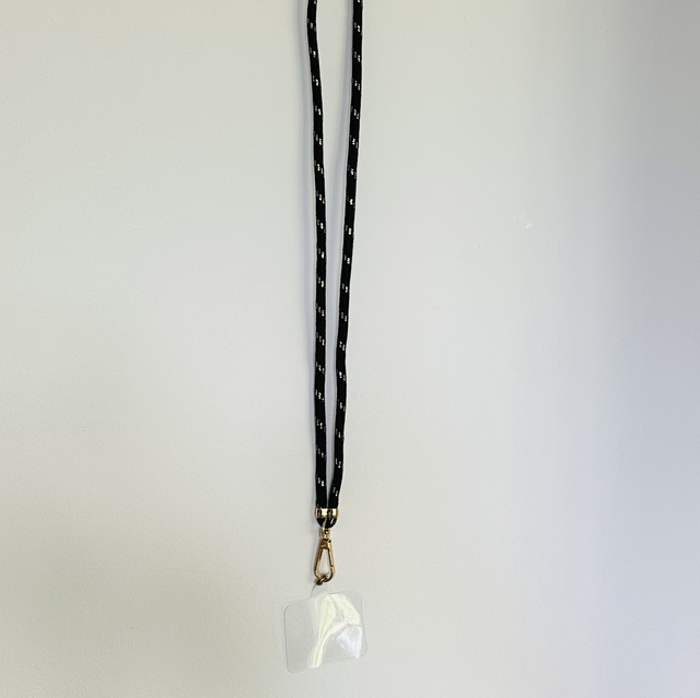 Lange Telefoonkoort zwart/goud