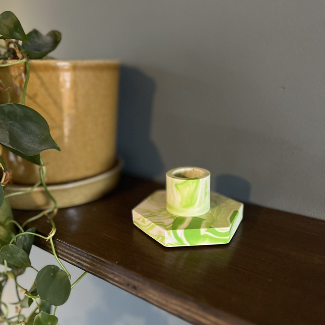 Candlestick - hex - bright green