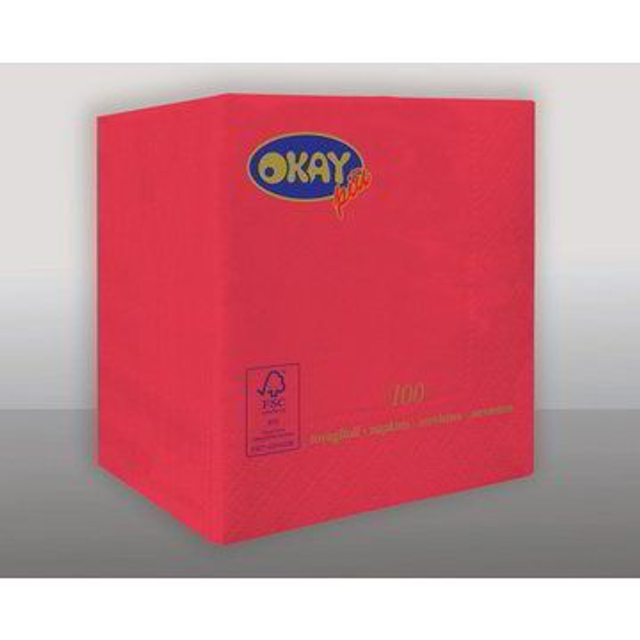 Tovagliolo di carta colorato cm. 25x25 doppio velo Rosso