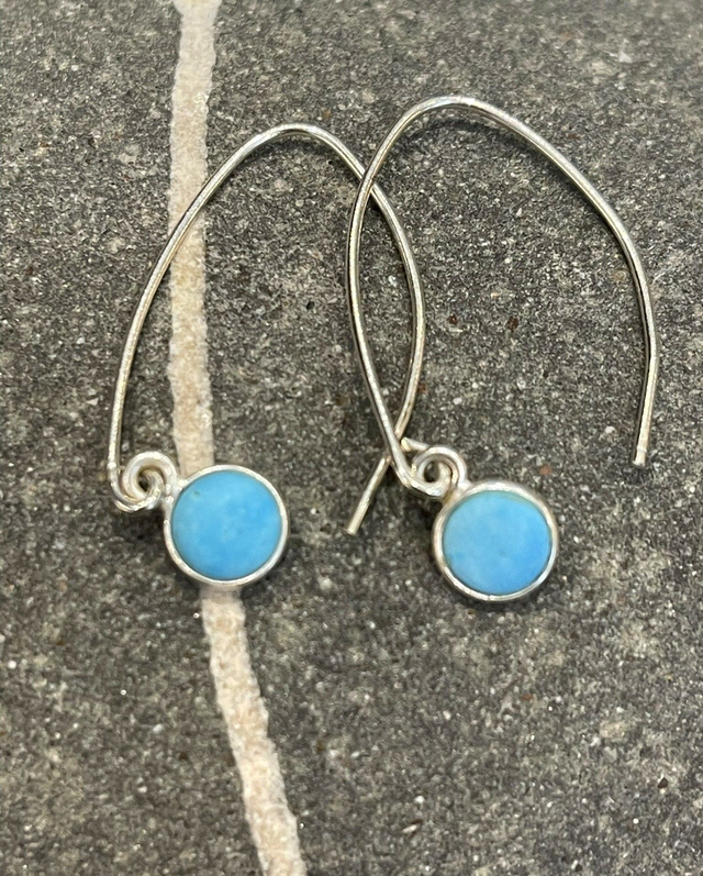 Raw tiny birthstone &amp; sterling silver drop earrings  