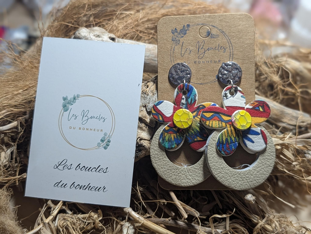 Boucles d'oreilles Baby Marguerite Perroquet beige bm024