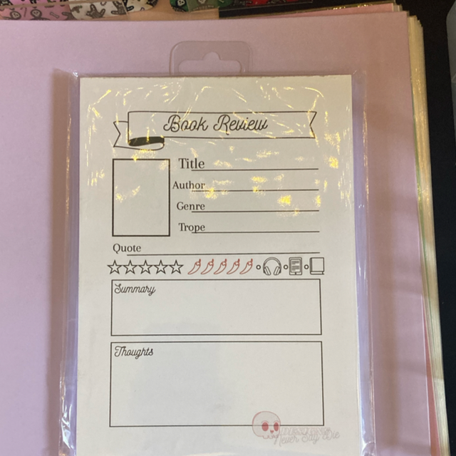 Book Review Notepad Minimal