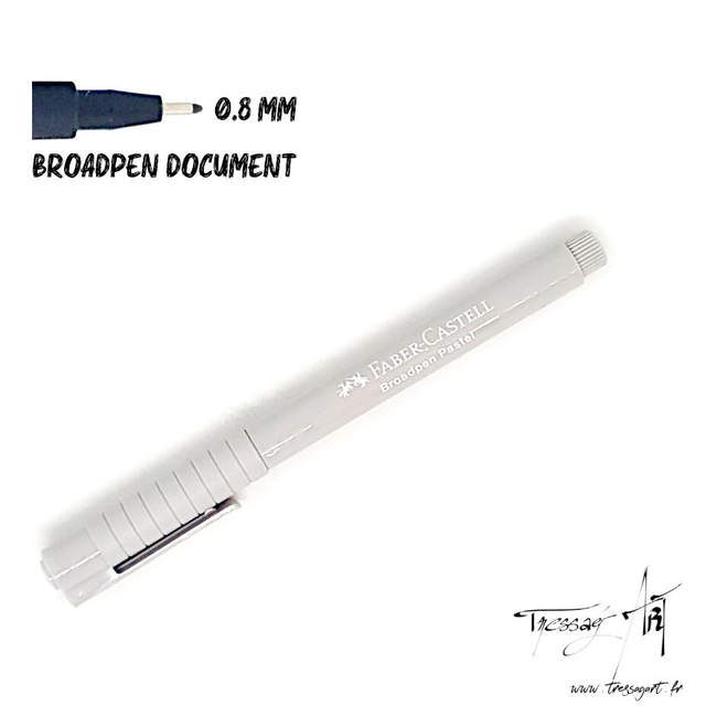 FABER CASTELL - STYLO FEUTRE BROADPEN DOCUMENT 0,8MM PASTEL GRIS - FB021488