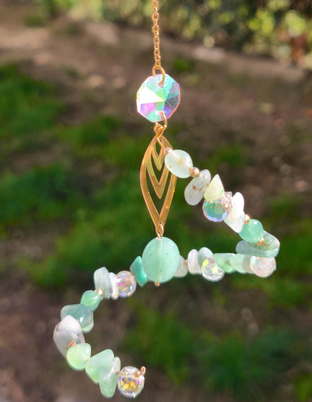 Attrape-soleil ÉCLAT DE SYLVE — aventurine verte et cristal de roche