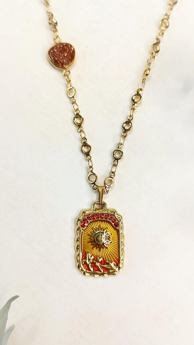 Collier SURYAH - Jaune Aurore - Pierre de soleil