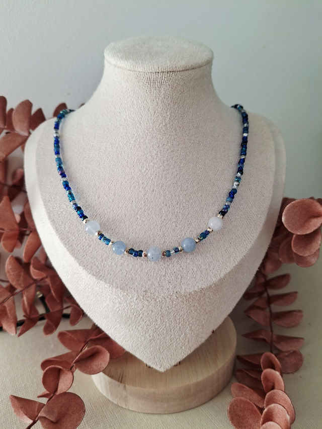 Collier Éclat - bleu argenté