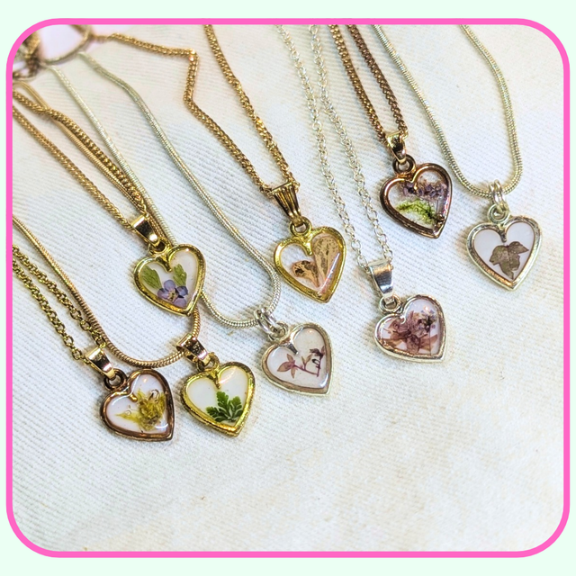 Heart Pendant | Necklace | Real Flower Pendants