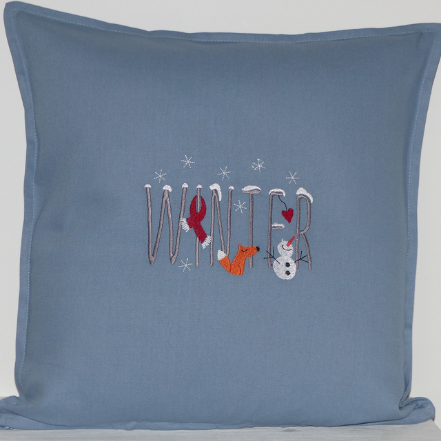 Kissenhülle hellblau „Winter“