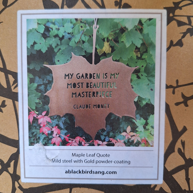 Maple Leaf Quote (Mild steel with gold powder or silver powder coating)