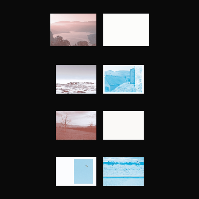 Série Ocre rougeâtre métallique et bleu fluo (4 cartes)