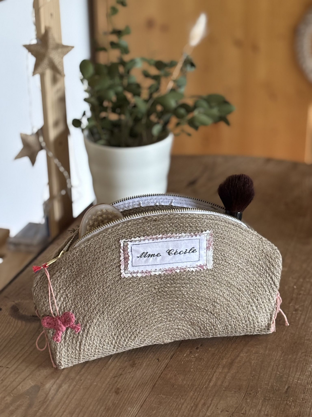 Trousse de beauté naturelle tresse jute