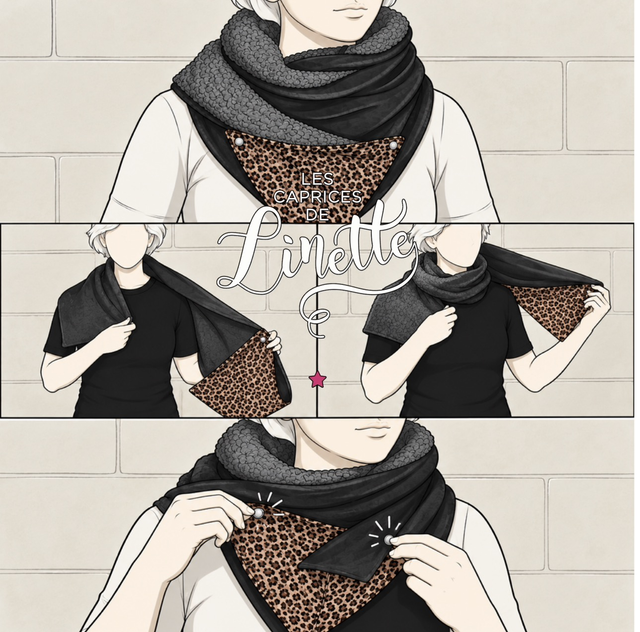 Écharpe Cocoon Fluffy – Black Élégance