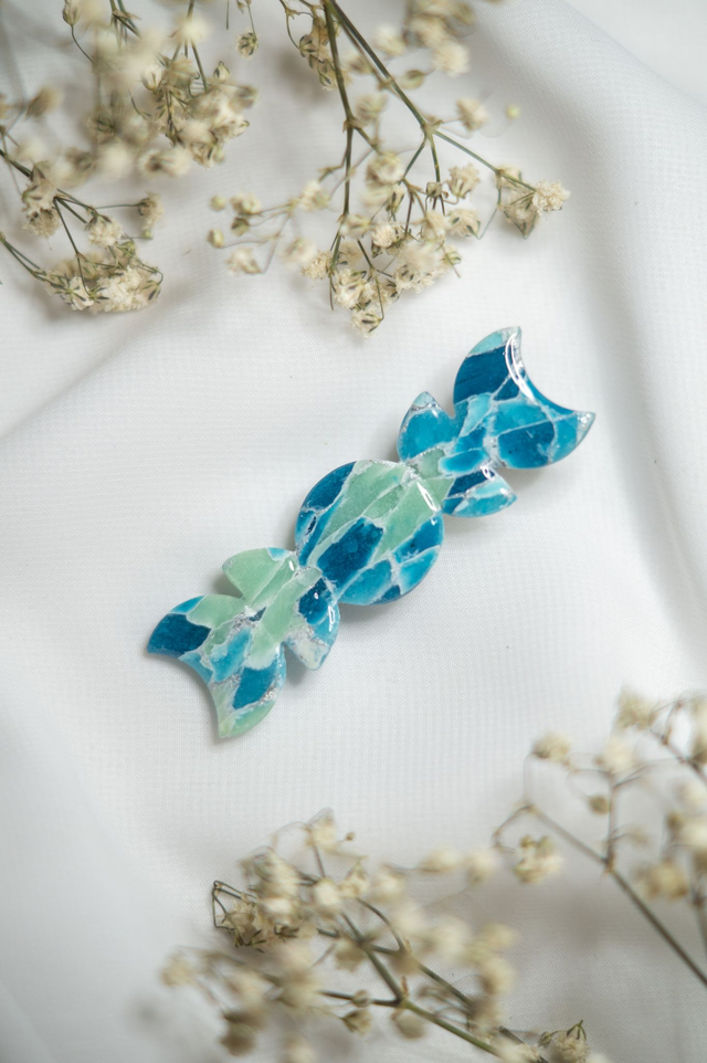 Coloris méditerranée - Barrette lunes