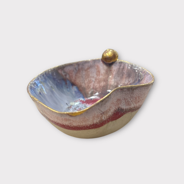 Smykkeskål #11 m. Guldknop, lille, Af Helle Bornæs