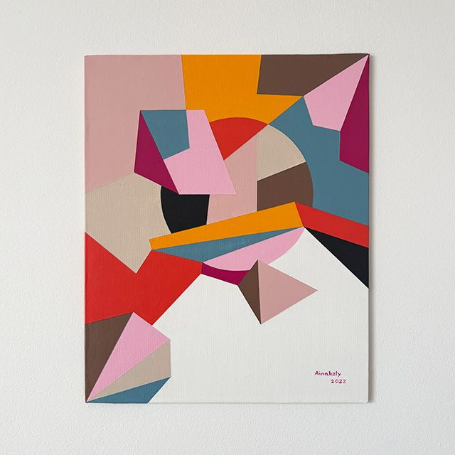 Peinture " Solaire " 22 x 27 cm  